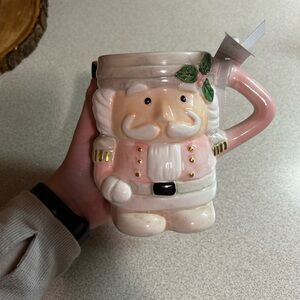 NEW Christmas Arlington Designs Pink & Grey Nutcracker Mug